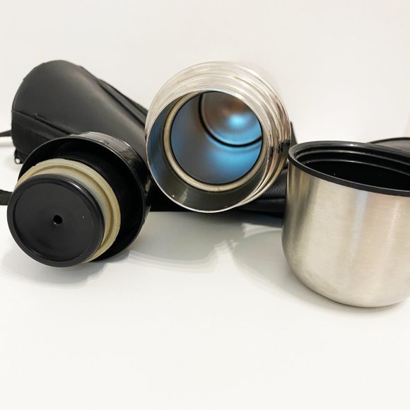 New Stainless Steel Thermal Water Coffee Bottle & Carry Pouch - Picture 6 of 7